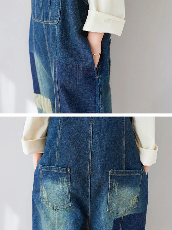 The Kellianne Patched Denim Overalls Dungarees - Image 5