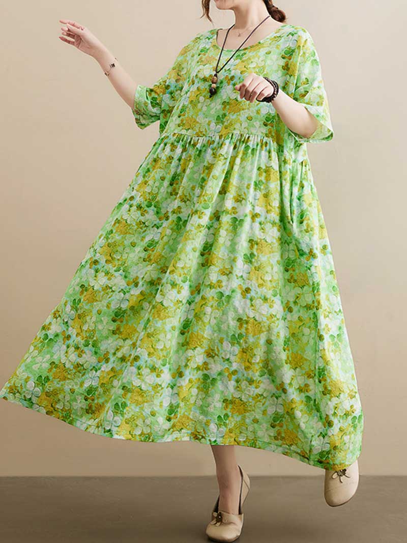 The Leader Floral Printed Smock Dress - Image 3