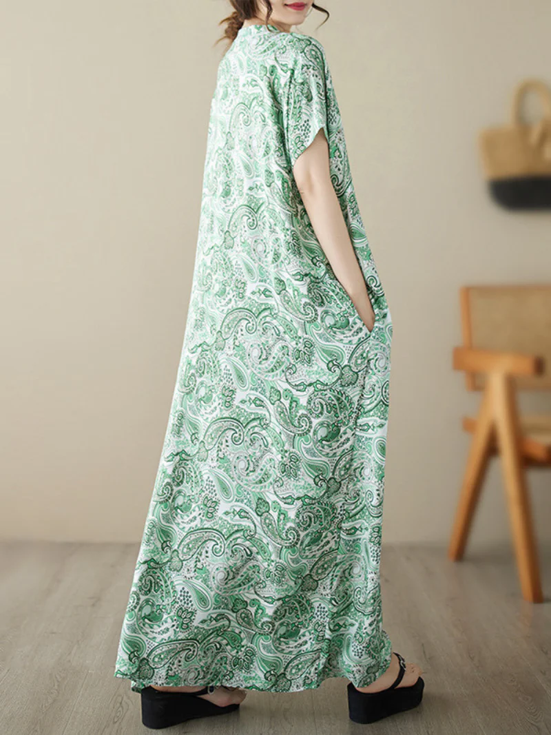 The Lost Heart Cotton V-neck Floral A-line Dress - Image 2