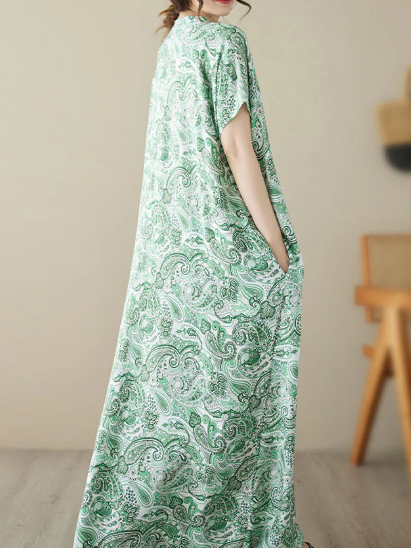 The Lost Heart Cotton V-neck Floral A-line Dress - Image 5