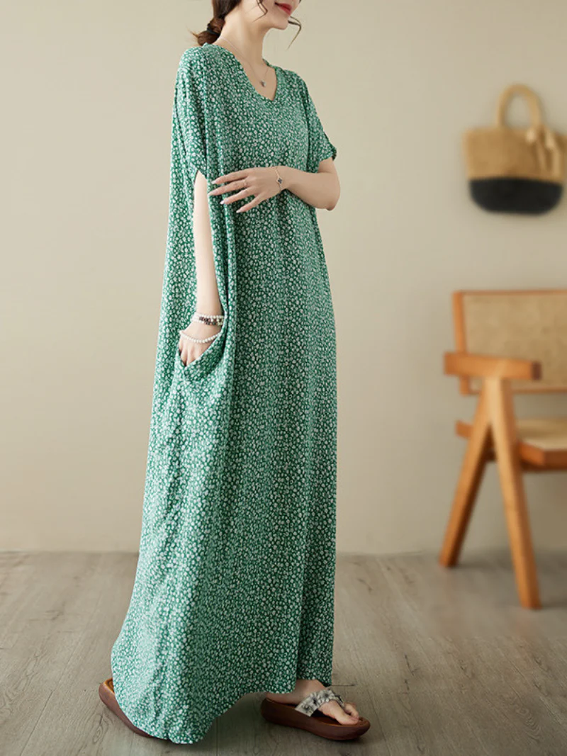 The Lost Heart Cotton V-neck Kaftan Dress - Image 2