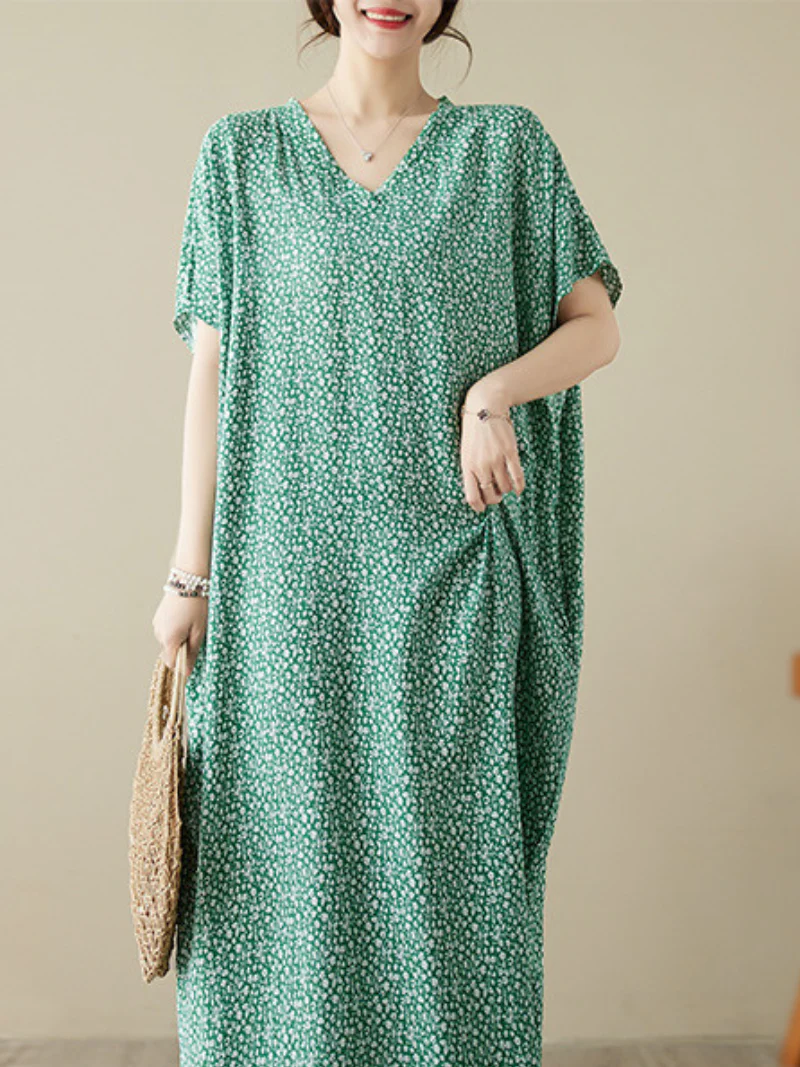The Lost Heart Cotton V-neck Kaftan Dress - Image 4