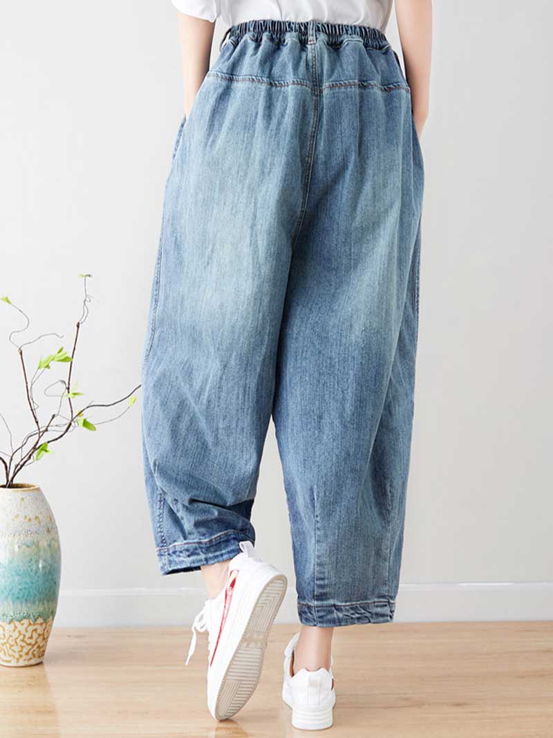 The Stars Shine Loose Retro Casual Denim Pant - Image 2