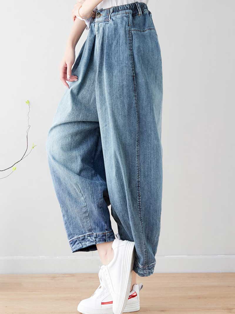 The Stars Shine Loose Retro Casual Denim Pant - Image 3