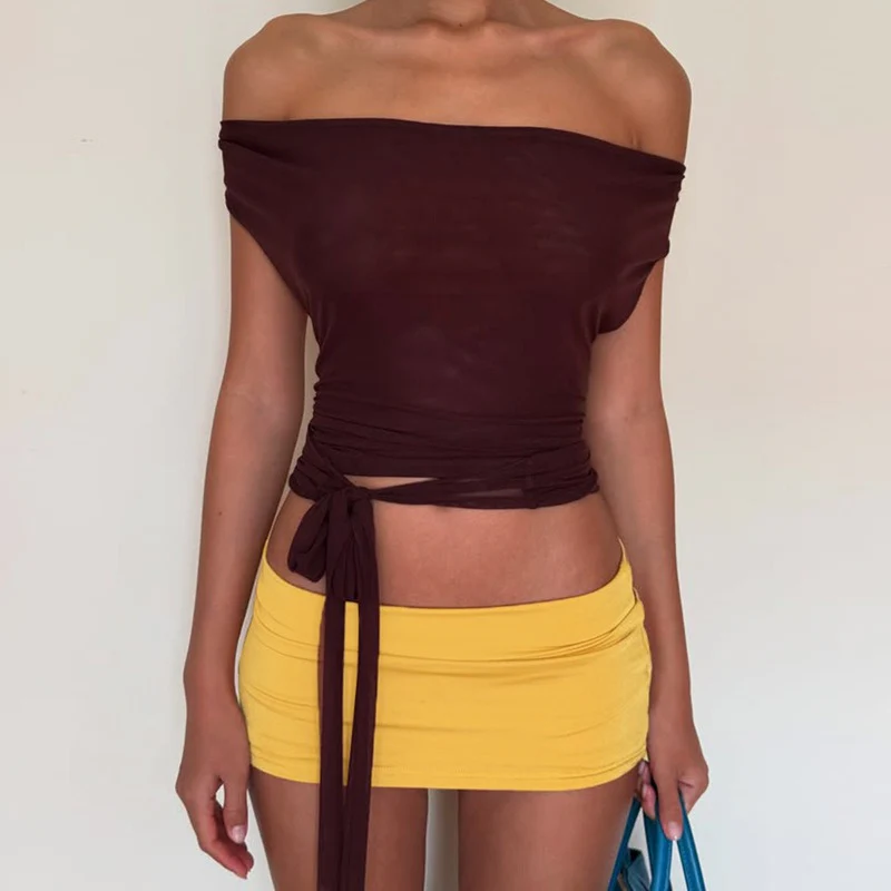 Thong-Style High-Waisted Short Skirt Set - Image 3