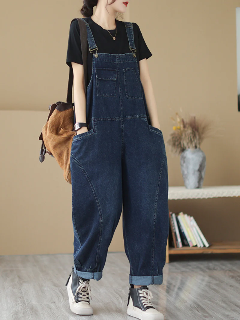 Thunder Of Desire Denim High Waist Bib overalls - Image 2