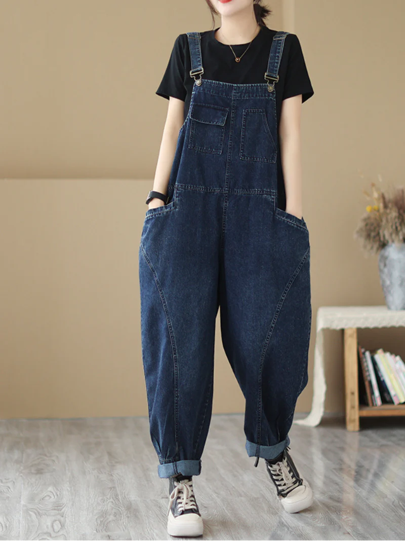 Thunder Of Desire Denim High Waist Bib overalls - Image 4