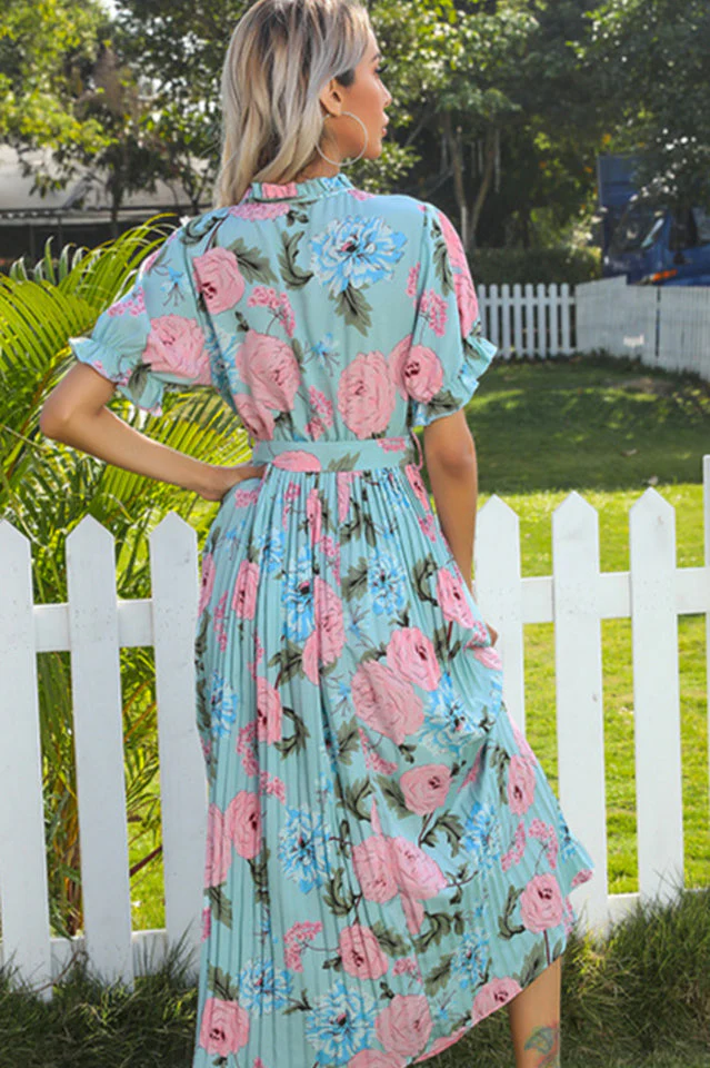 Tie Detail Floral Boho Dress - Image 15