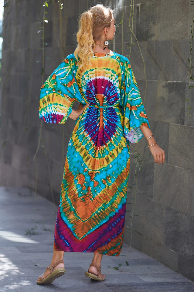 Tie Dye Belt Kimono Blouse (15 Colors) - Image 28