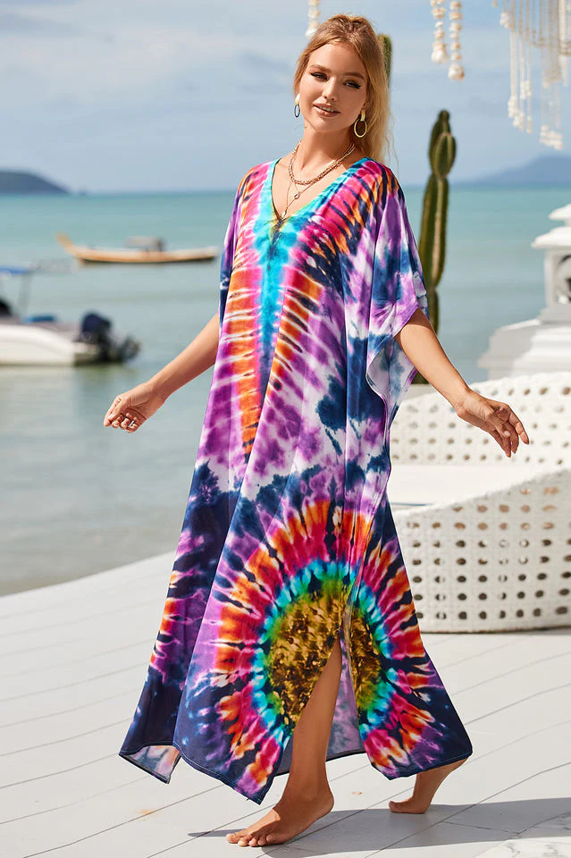 Tie Dye Cover Up Dress (18 Colors) - Image 30