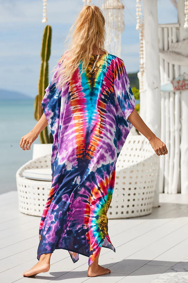 Tie Dye Cover Up Dress (18 Colors) - Image 31