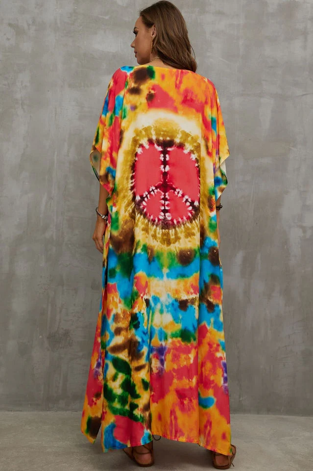 Tie Dye Cover Up Dress (19 Colors) - Image 33