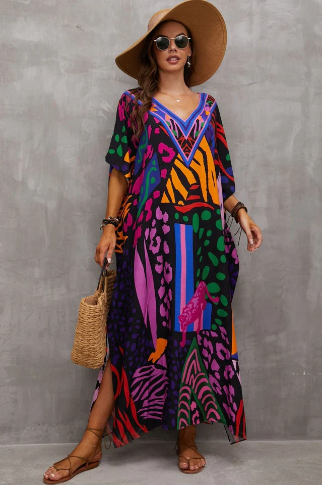 Tie Dye Cover Up Dress (19 Colors) - Image 36