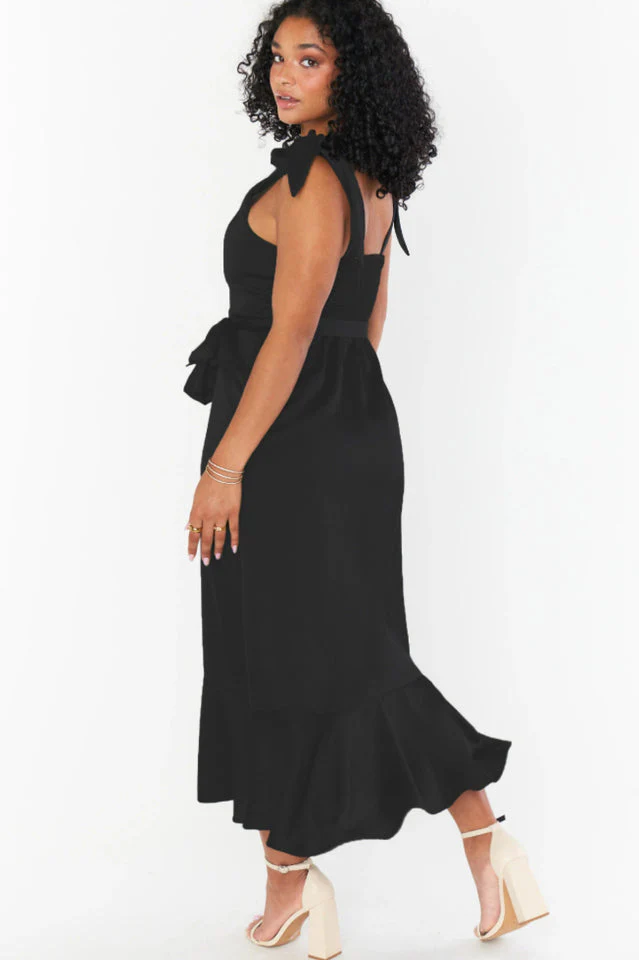 Tie Shoulder Boho Midi Dress - Image 11
