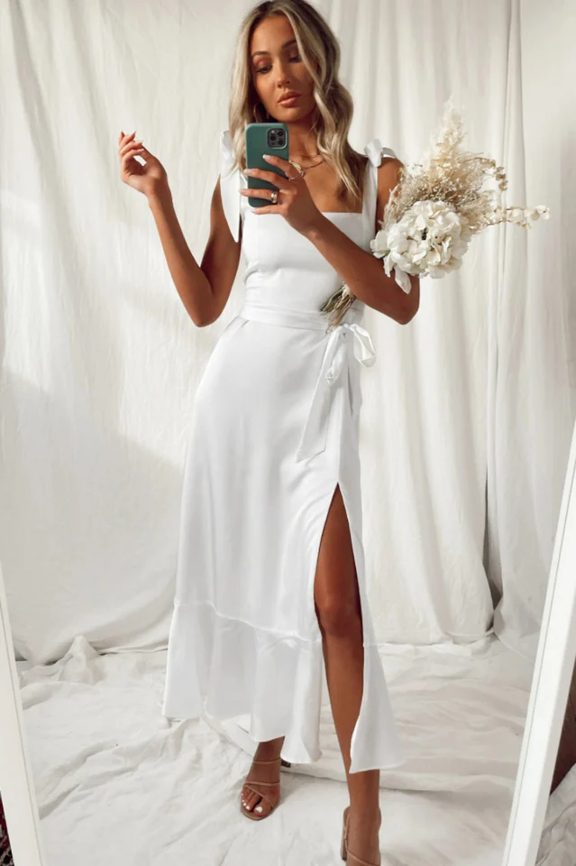 Tie Shoulder Boho Midi Dress - Image 12