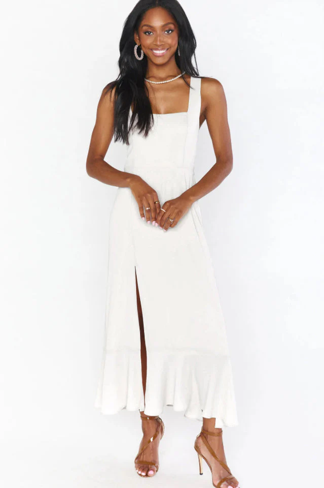 Tie Shoulder Boho Midi Dress - Image 13