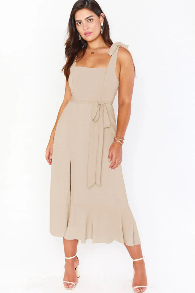 Tie Shoulder Boho Midi Dress - Image 18