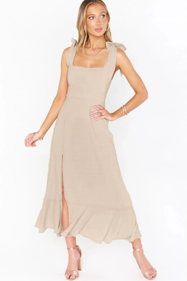 Tie Shoulder Boho Midi Dress - Image 19