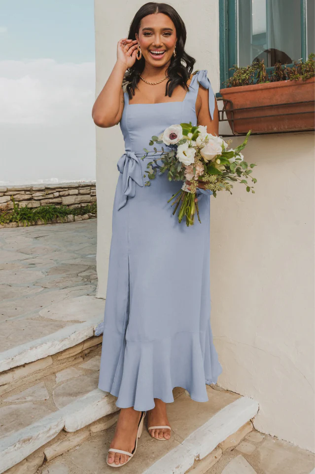 Tie Shoulder Boho Midi Dress - Image 2