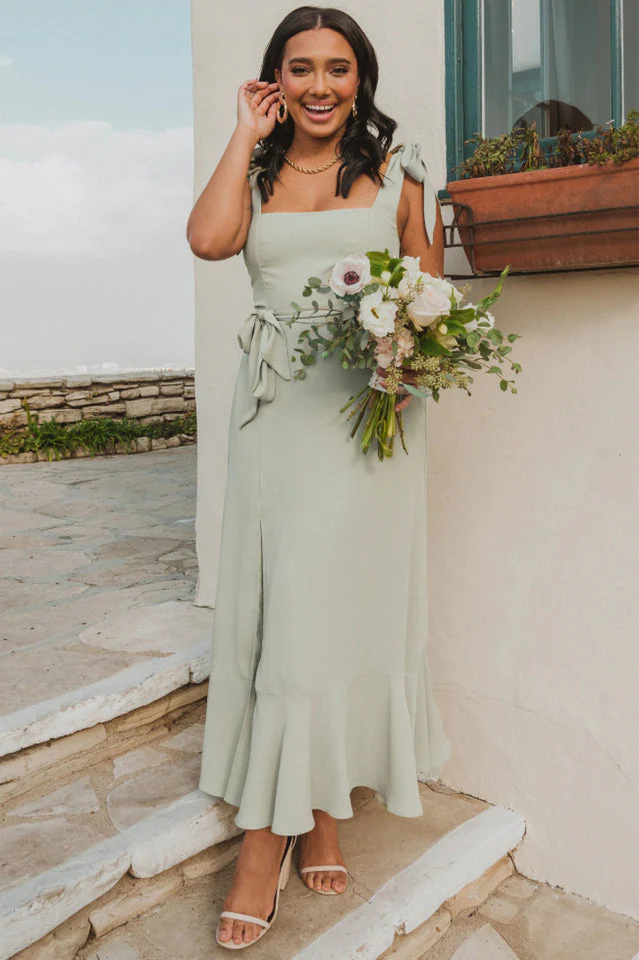 Tie Shoulder Boho Midi Dress - Image 22