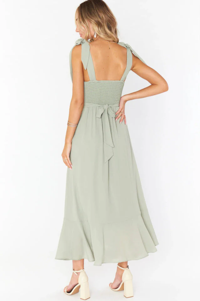 Tie Shoulder Boho Midi Dress - Image 27