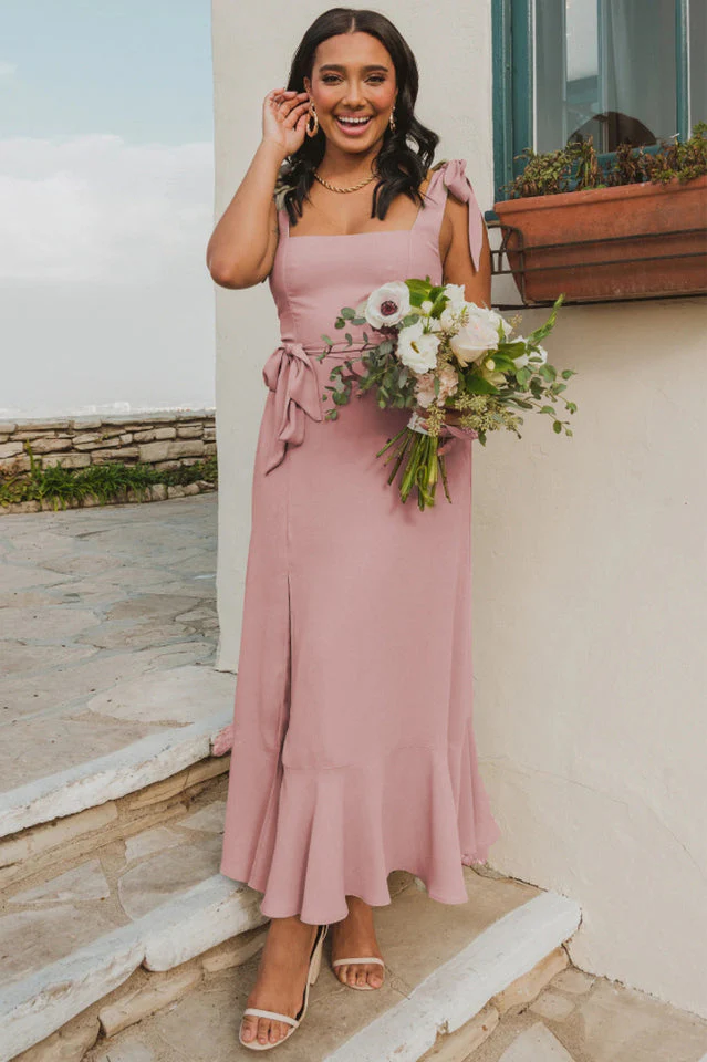 Tie Shoulder Boho Midi Dress - Image 28