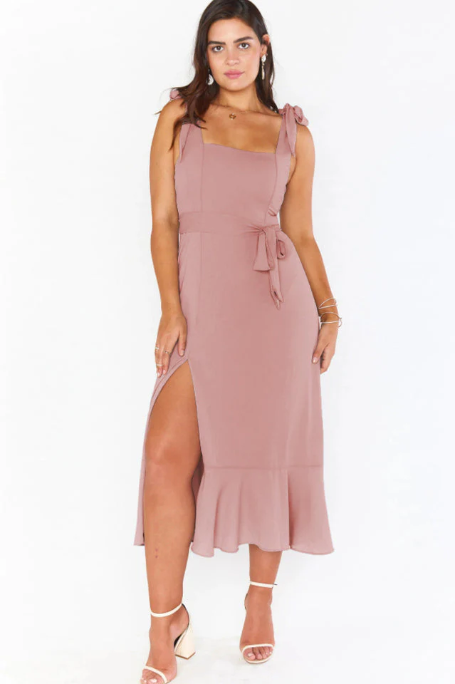 Tie Shoulder Boho Midi Dress - Image 29