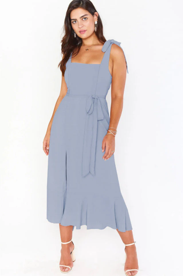 Tie Shoulder Boho Midi Dress - Image 3