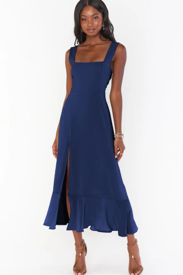 Tie Shoulder Boho Midi Dress - Image 34