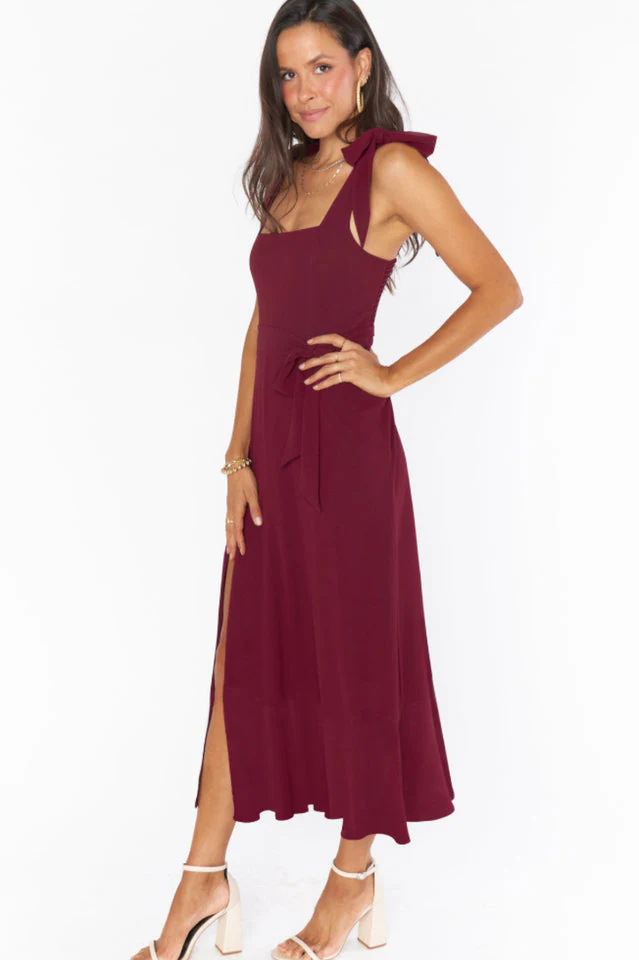 Tie Shoulder Boho Midi Dress - Image 39