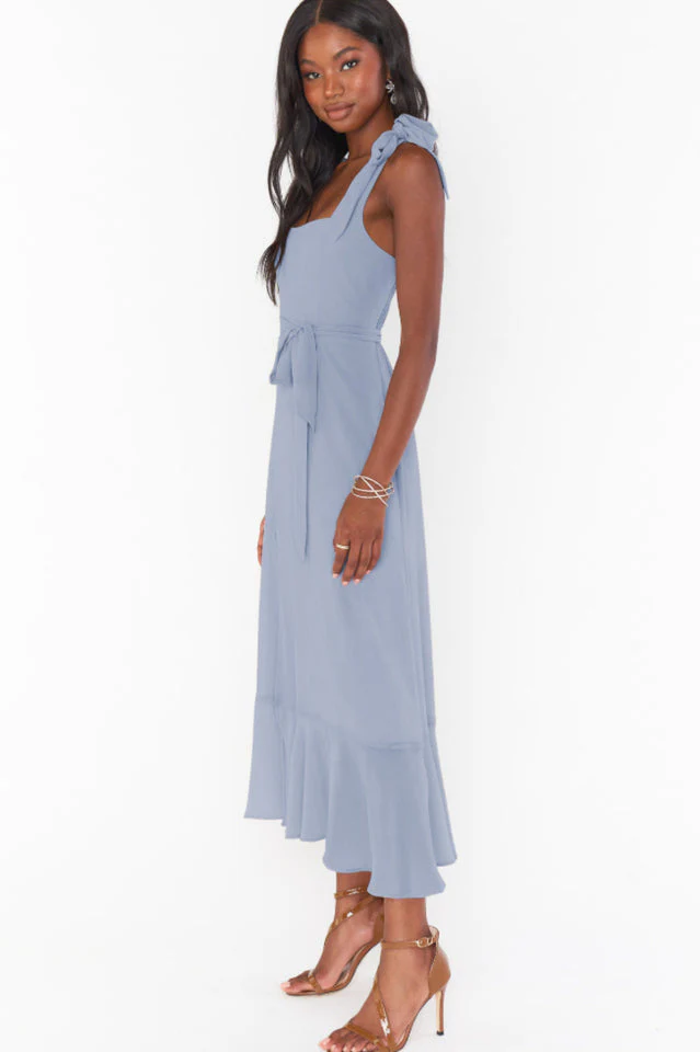 Tie Shoulder Boho Midi Dress - Image 4