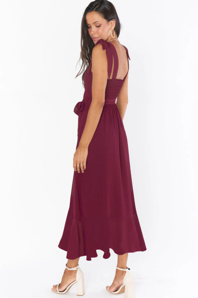 Tie Shoulder Boho Midi Dress - Image 40