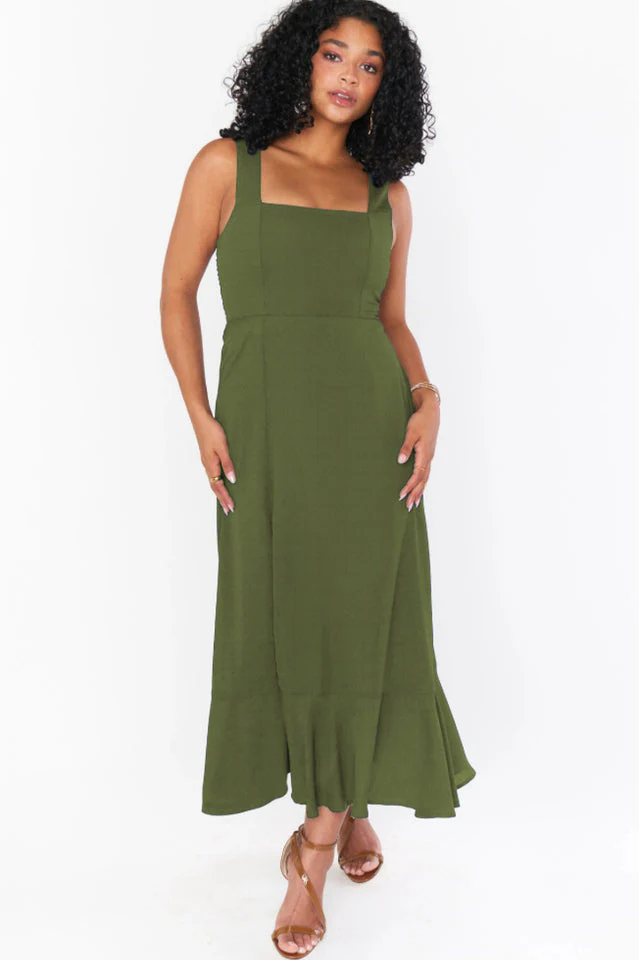 Tie Shoulder Boho Midi Dress - Image 42