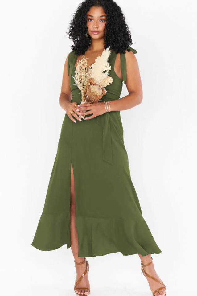 Tie Shoulder Boho Midi Dress - Image 43