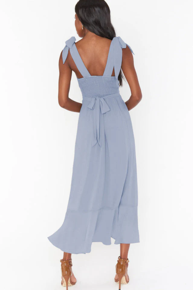Tie Shoulder Boho Midi Dress - Image 6