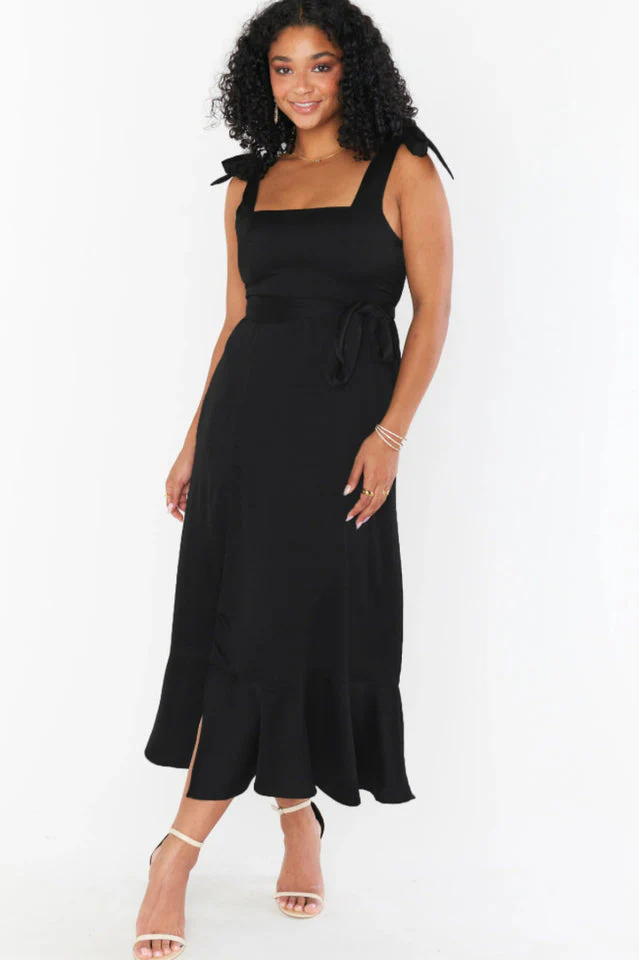 Tie Shoulder Boho Midi Dress - Image 9