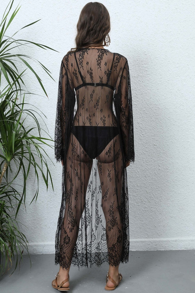 Tied Sheer Cover Up Cardigan - Image 14