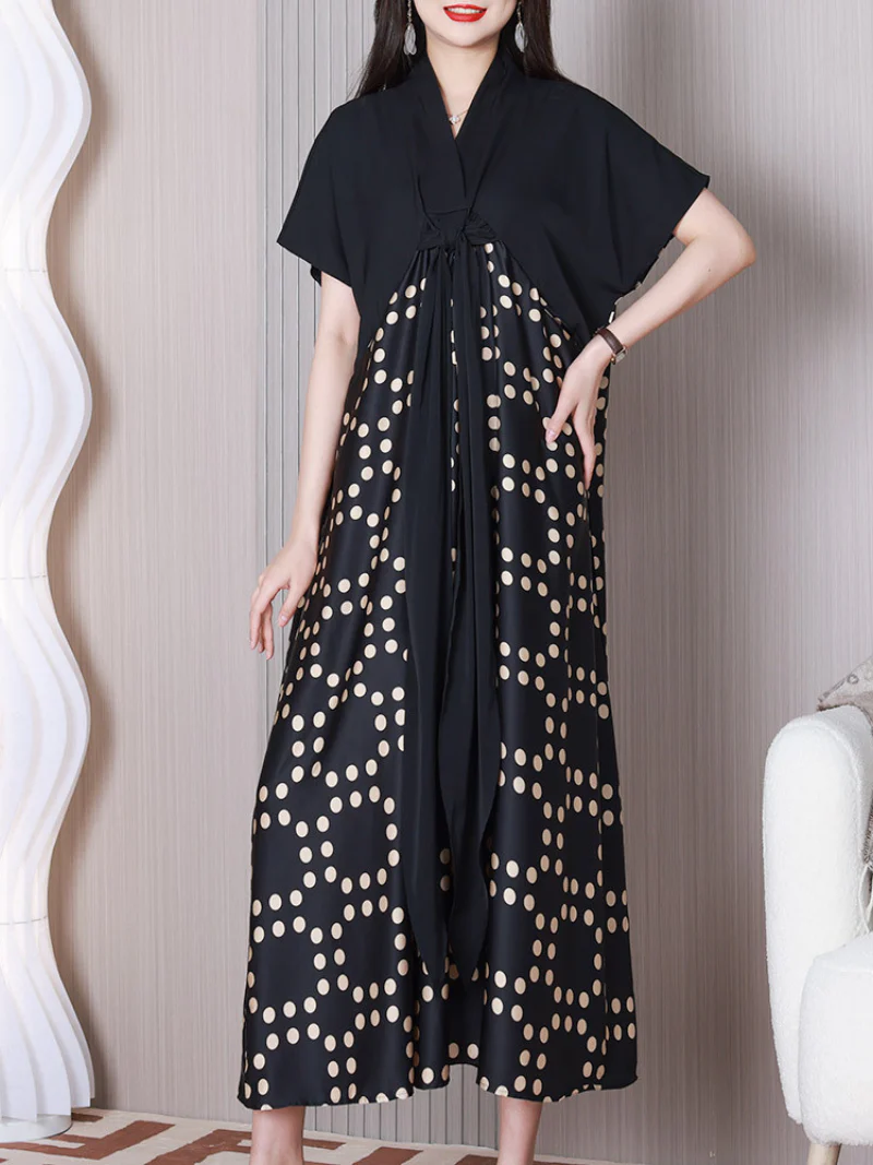 Time Will Come V-neck Short Sleeves A-line Dress - Image 3