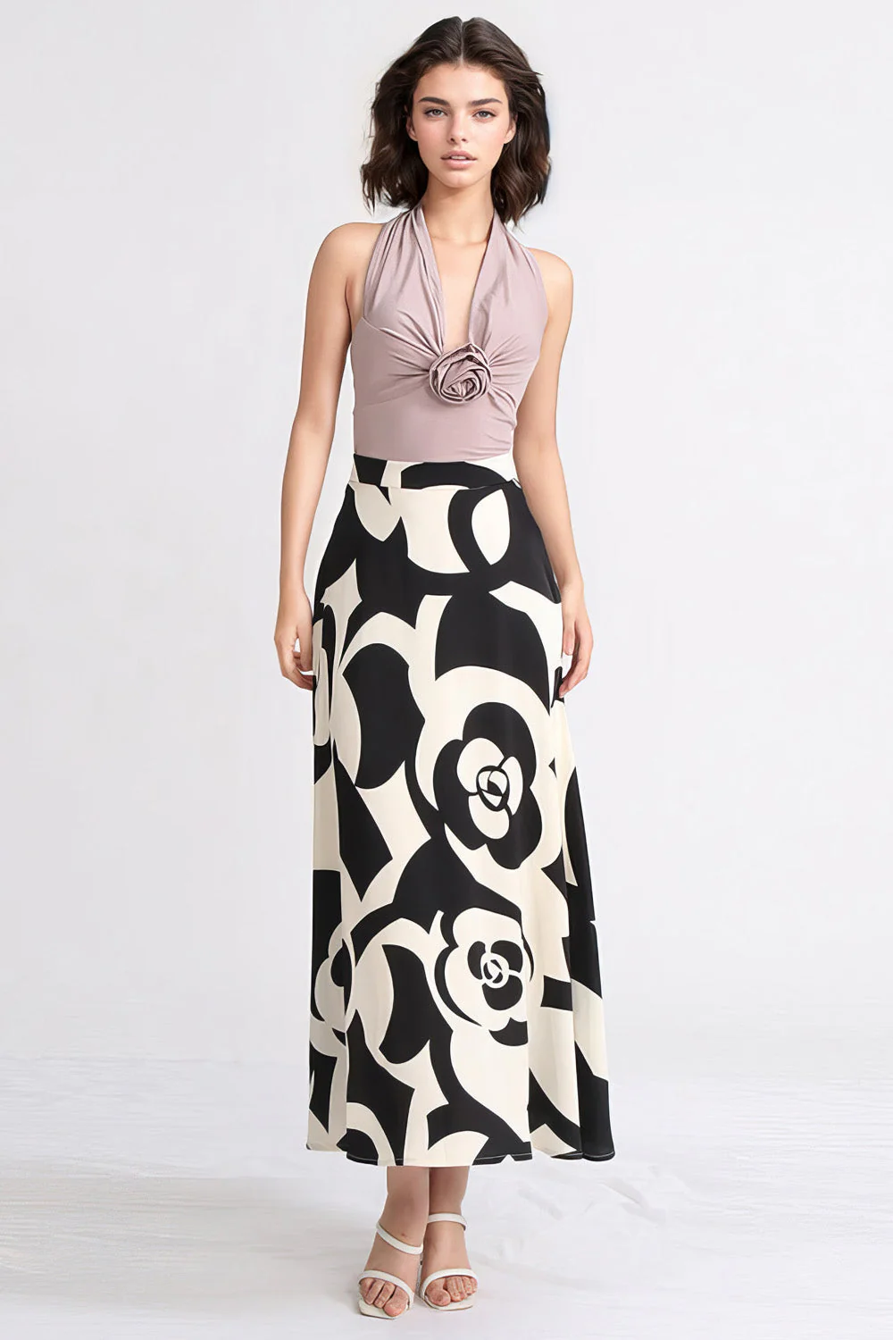 Top with Open Back and Rose Detail - Light Purple - Image 2