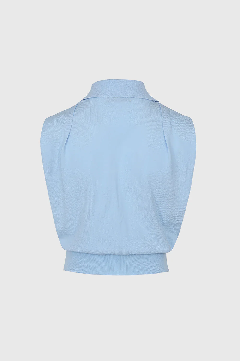 Top with Polo Collar - Blue - Image 4