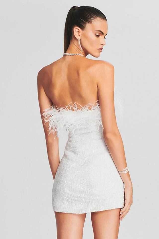 Torin Sequin Feather Dress - Image 12