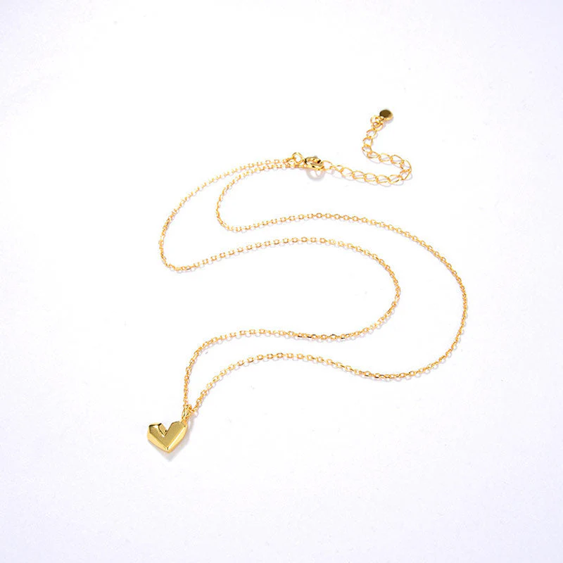Trendy Gold Plated Sweetheart Pendant Chain NeckLace - Gold - Image 4