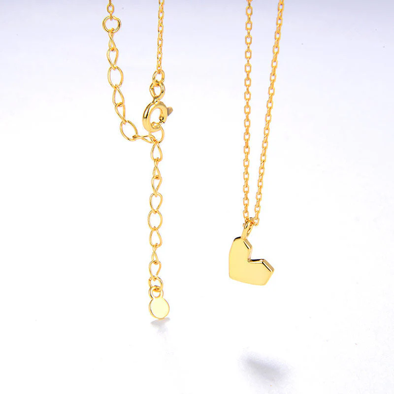 Trendy Gold Plated Sweetheart Pendant Chain NeckLace - Gold - Image 5
