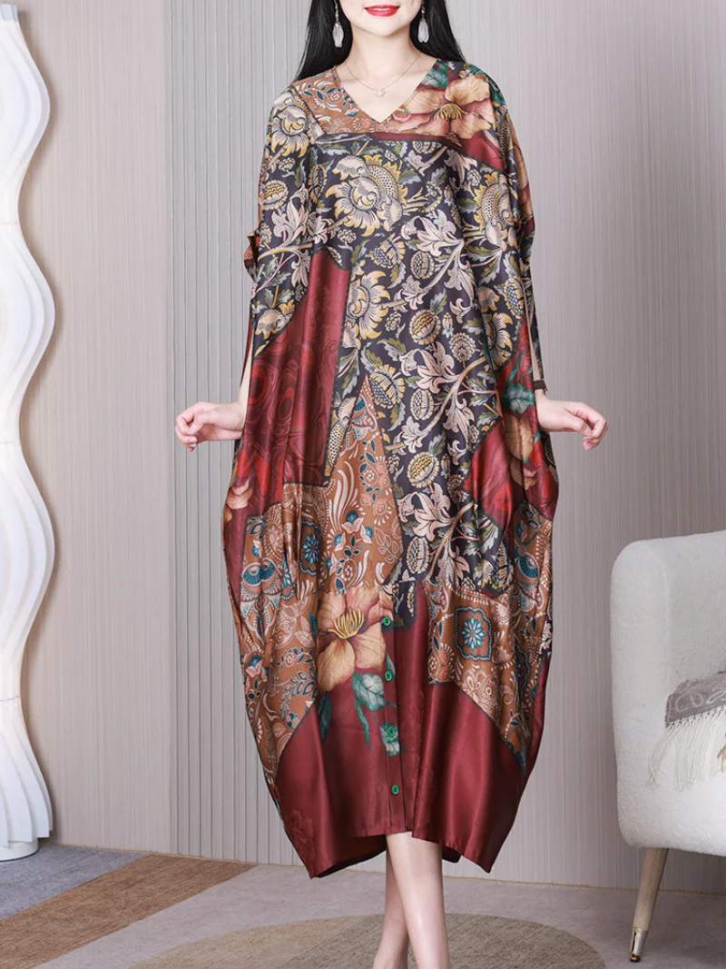 Tried So Hard V-neck Loose A-line Dress - Image 3
