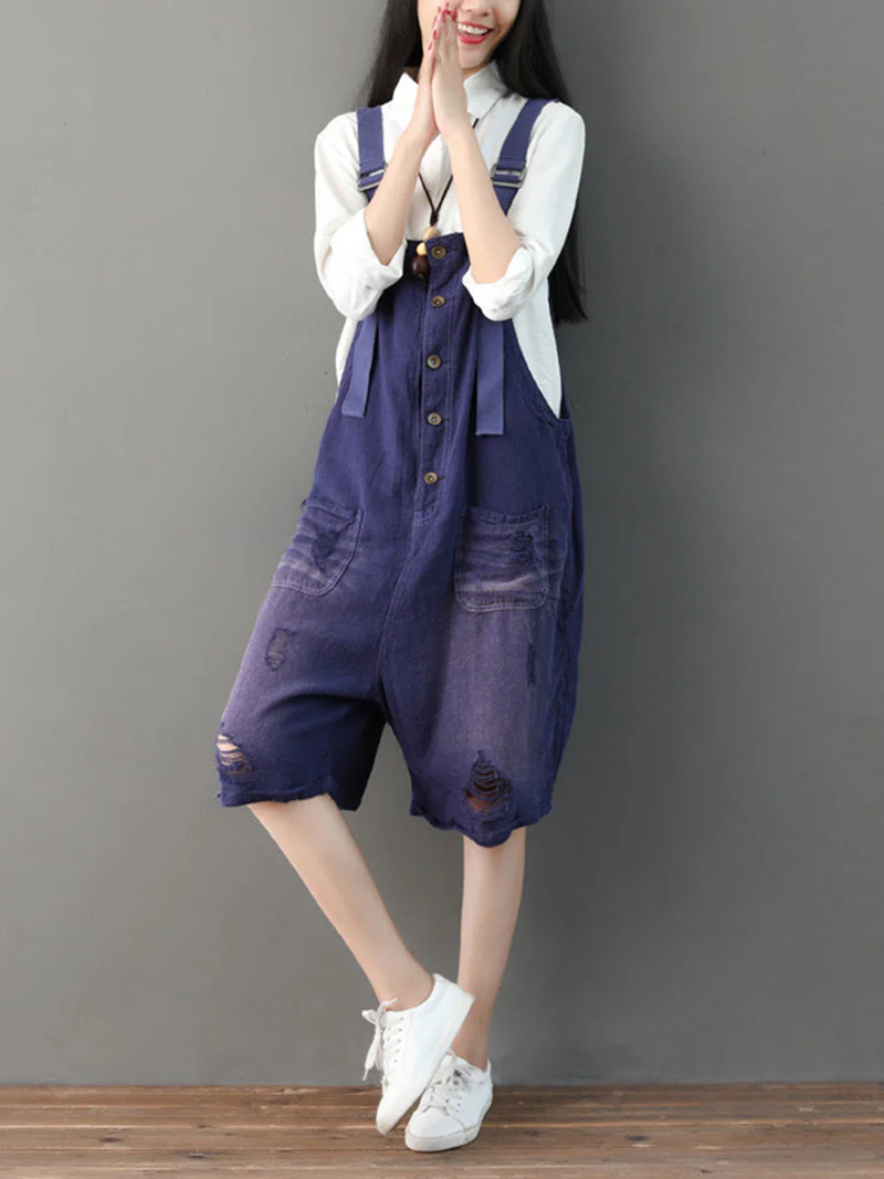 True Feelings of Colors Cotton Romper Overall Dungarees - Image 2