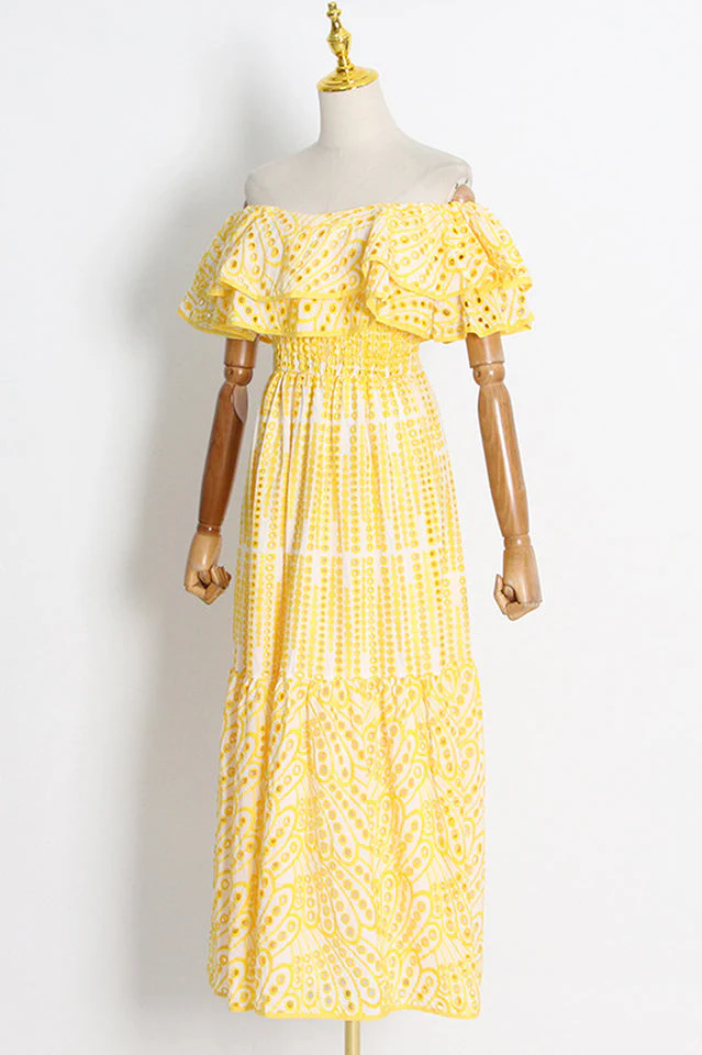 Tulum Off Shoulder Eyelet Dress - Image 14
