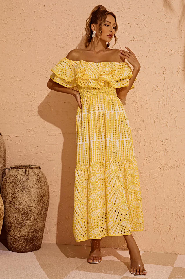 Tulum Off Shoulder Eyelet Dress - Image 6