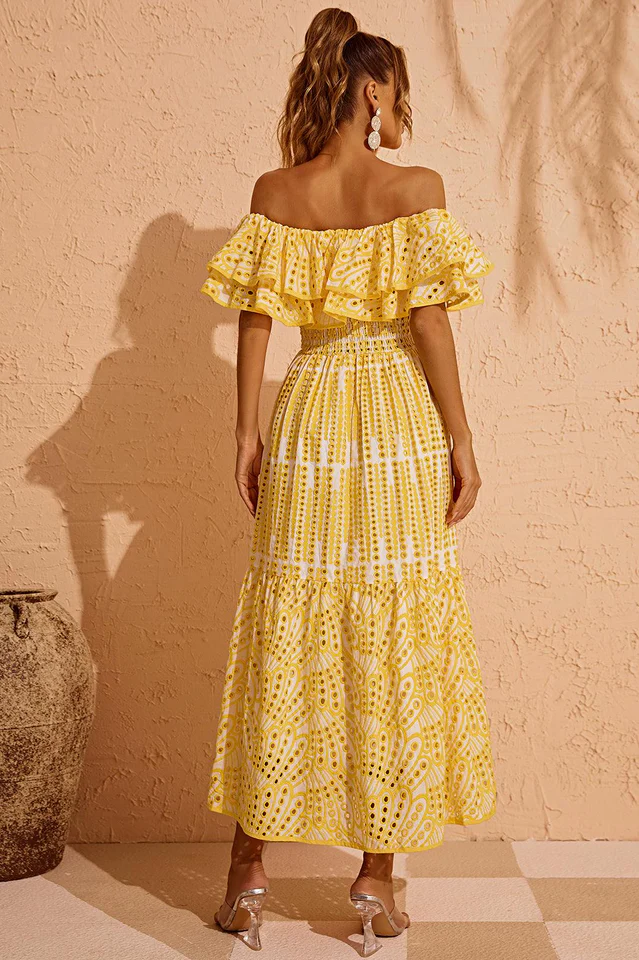 Tulum Off Shoulder Eyelet Dress - Image 7