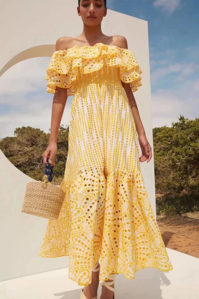 Tulum Off Shoulder Eyelet Dress - Image 8