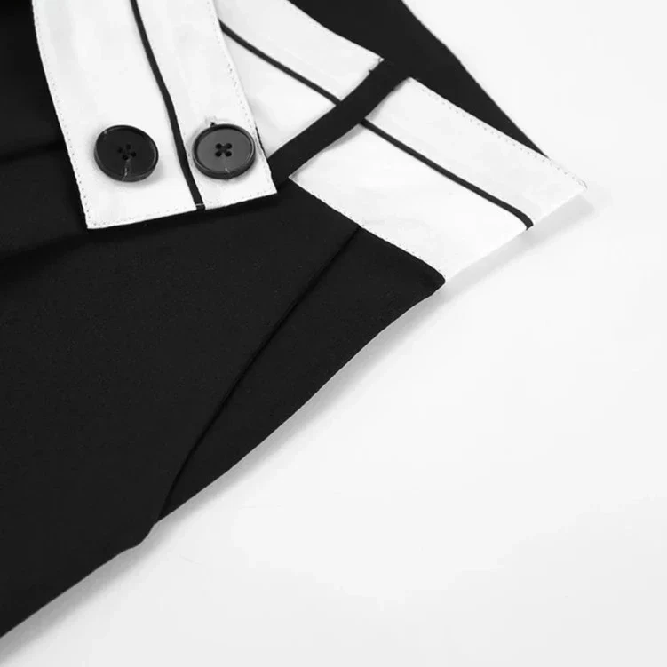 Black HIGH WaistED TURN-UP TROUSERS - Image 10